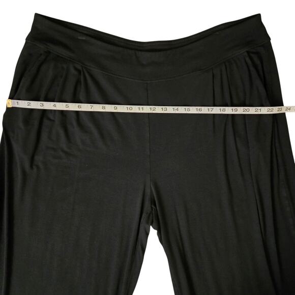 J. Jill Wearever Collection Black Pleated Cropped Stretch Knit Pull On Pant XL - Picture 9 of 13